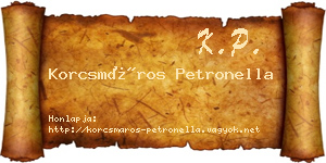 Korcsmáros Petronella névjegykártya